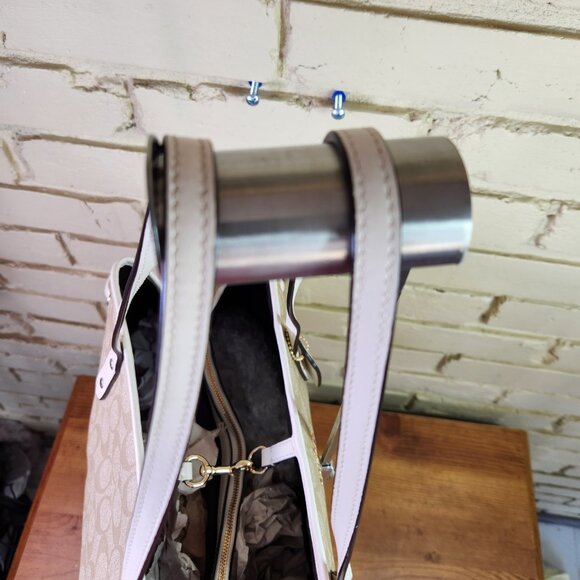 Euc Coach Drawstring Carryall Khaki Signature Shoulder Bag Purse - Picture 8 of 15